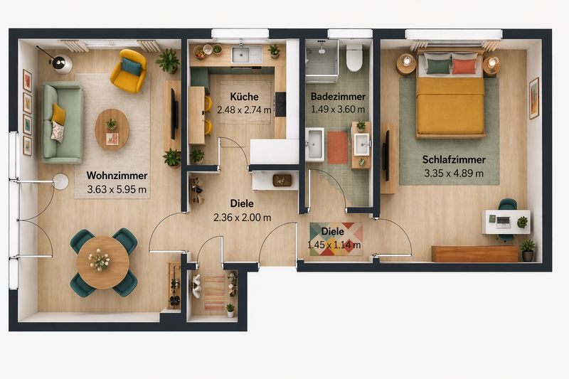Eigennutzung o. Kapitalanlage - sanierte 2-Zimmer-Wohnung | ruhig | fußläufig zum Stadtpark